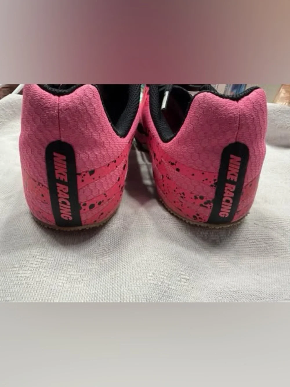Size 11 Nike Women's Paint Splatter Pink Blast Track Spikes